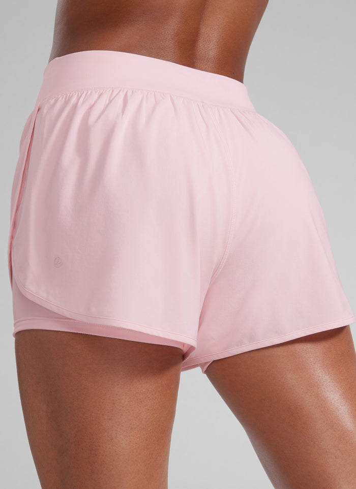 CRZ YOGA Women High-Rise 2 in 1 Shorts 3" with Pocket for Workout Strawberry Pink