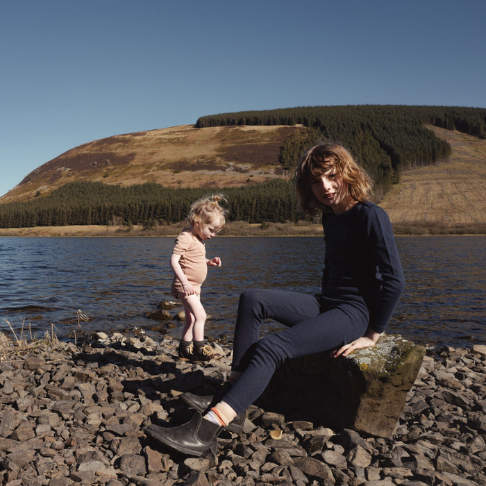 Finch Baby & Kids Leggings - Cotton Pointelle - Midnight