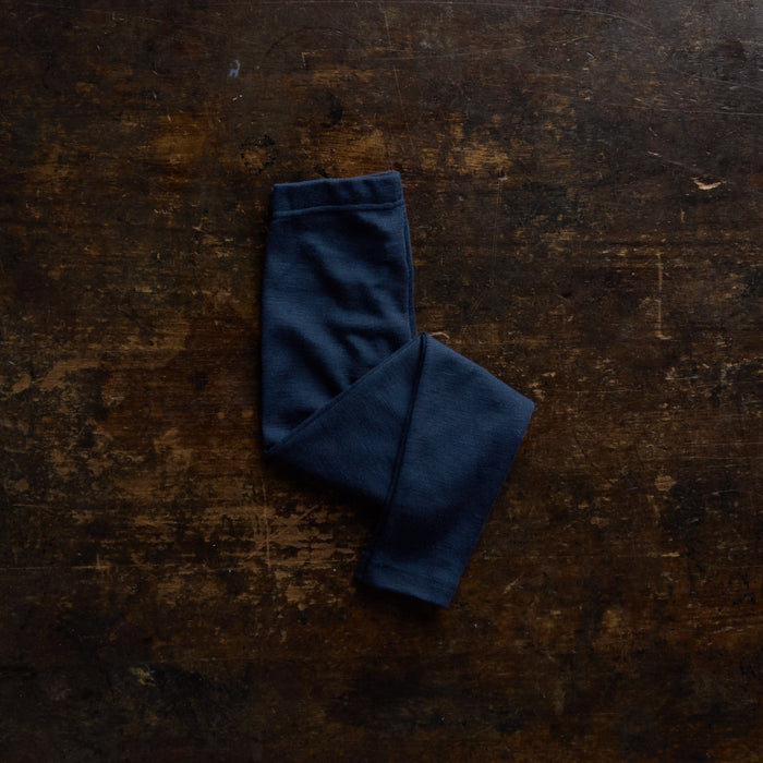 Finch Kids Leggings - Merino Wool & Silk - Night Ocean