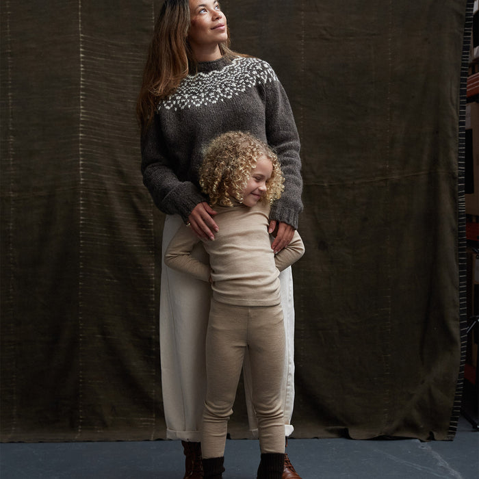 Finch Kids Leggings - Merino Wool & Silk - Sandstorm