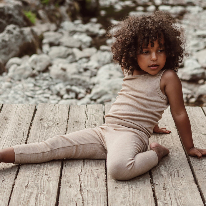 Finch Kids Leggings - Merino Wool & Silk - Sandstorm