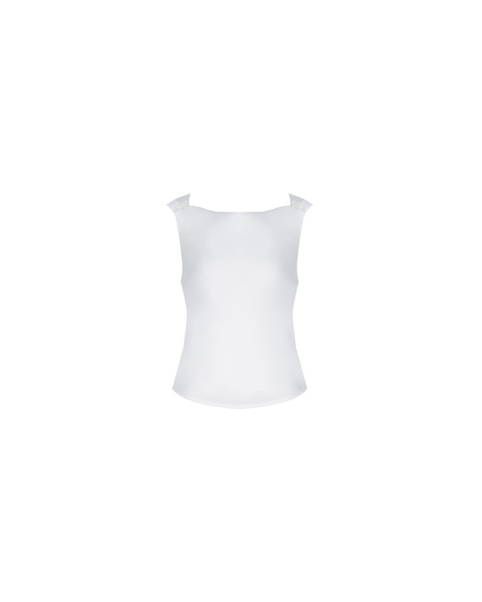 FIREBIRD COWL SLEEVELESS TOP WHITE
