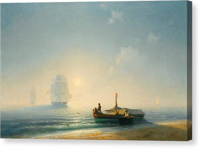 Fishermen At Dawn, Naples - Canvas Print