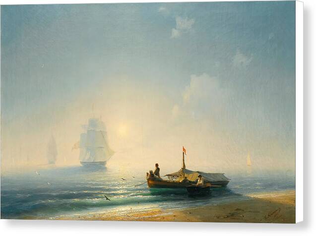 Fishermen At Dawn, Naples - Canvas Print