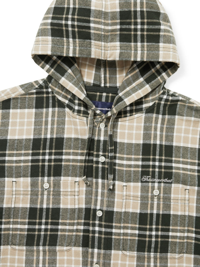 Flannel Hooded Check Shirt