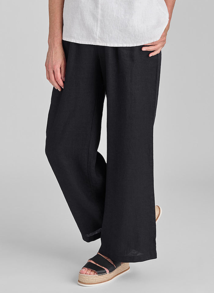 Flowing Pant, shown in Black, size Small on 5'9" model.