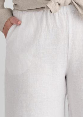 Flowing Pant (shown in White, see link to SALE page for this color).  Full elastic waist and 2 side pockets.