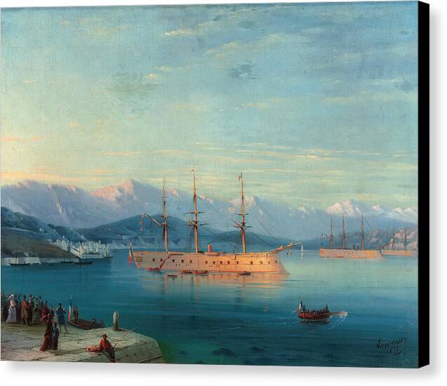 French Ships Departing the Black Sea - Canvas Print