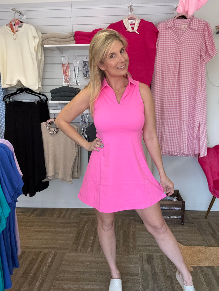Giorgia Sleeveless Polo Athletic Dress with Under Shorts