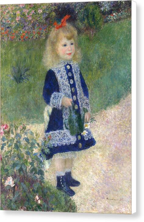 Girl with a Watering Can - Canvas Print