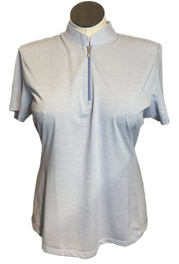 Greg Norman Women's White & Blue Print Short Sleeve Top Size XL