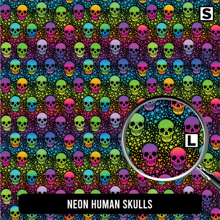 Neon Human Skulls