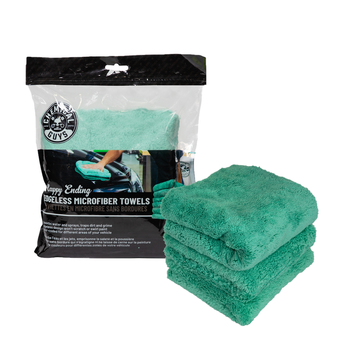 Happy Ending Towel 3 Pack (GREEN) - Detailing Connect