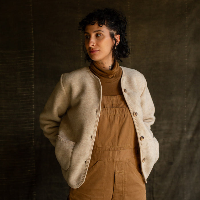 Harrier Women's Jacket - Merino Wool Fleece - Sandstorm