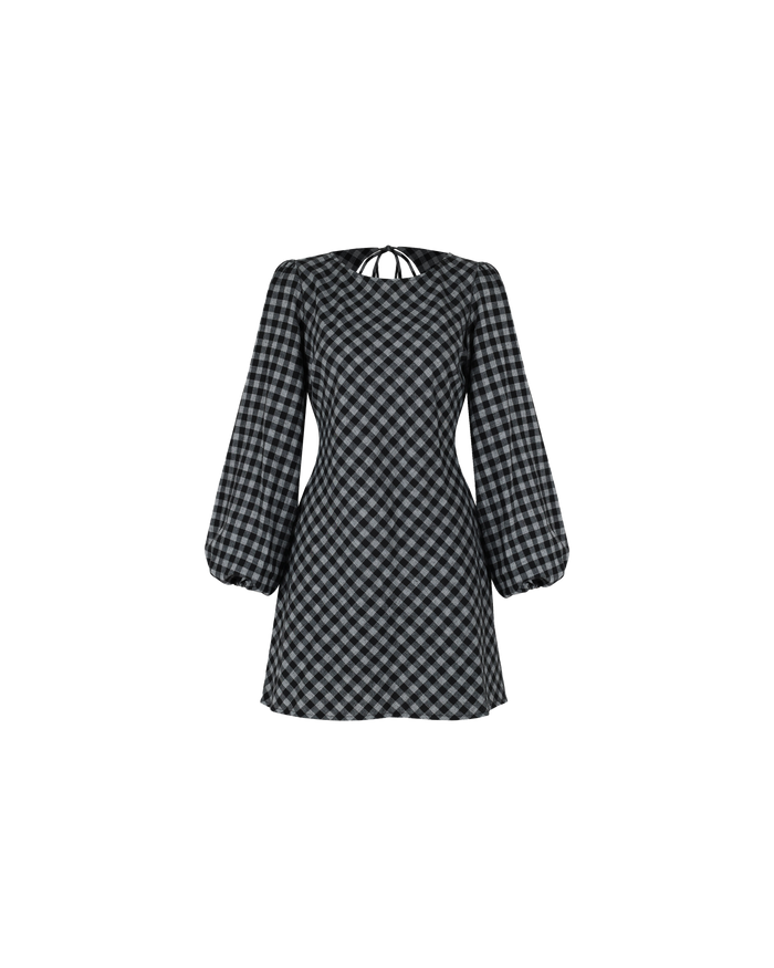 HEIDI GINGHAM MINIDRESS BLACK GINGHAM
