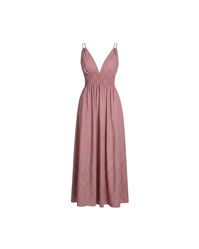 HERO MAXI DRESS FIREWHIRL BLUE STRIPE