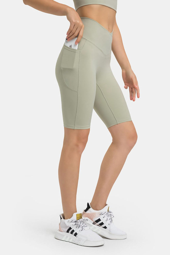 High Waist Biker Shorts with Pockets - Madikfashions.com