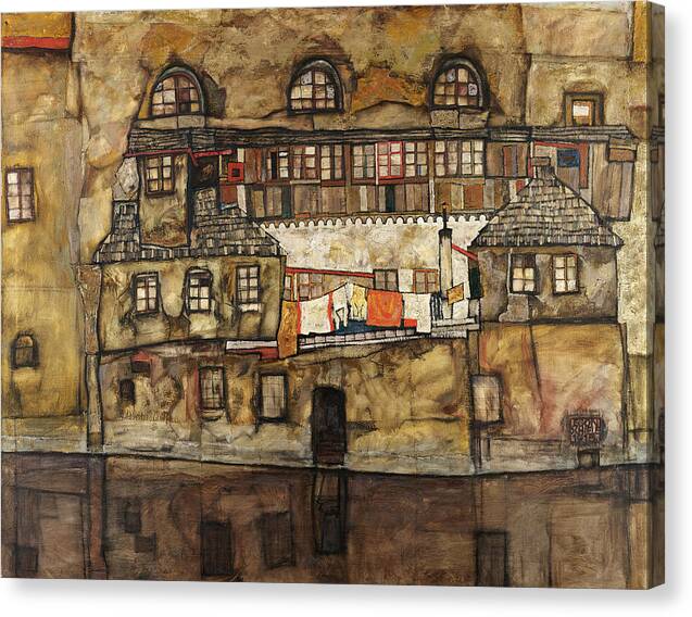 House Wall on the River - Canvas Print