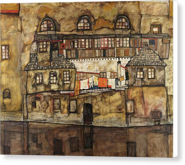 House Wall on the River - Canvas Print