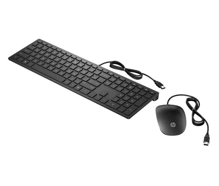 HP Pavilion 400 Wired Slim Keyboard and Mouse Combo Set English Black