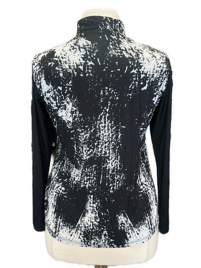 Jamie Sadock Sunsense Black & Gray Long Sleeve Golf Top Size L MSP$99