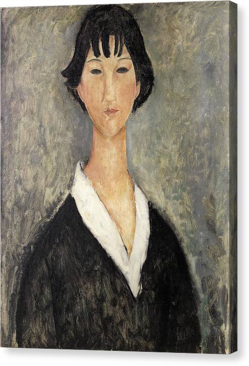 Jeune Fille Aux Cheveux Noirs - Canvas Print
