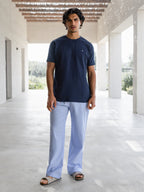 Jonah Relaxed Stripe Trousers - Blue