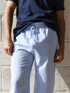Jonah Relaxed Stripe Trousers - Blue