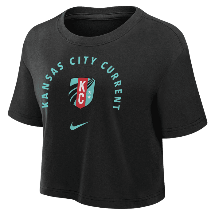 KC Current Women's Black Crop Tee
