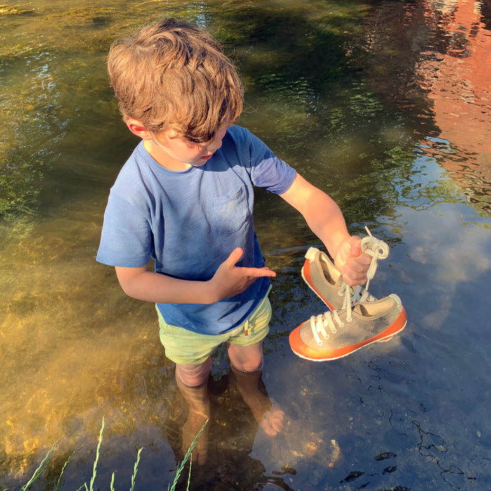 KIDS MARINE DECK SHOE - CAMO/ORANGE