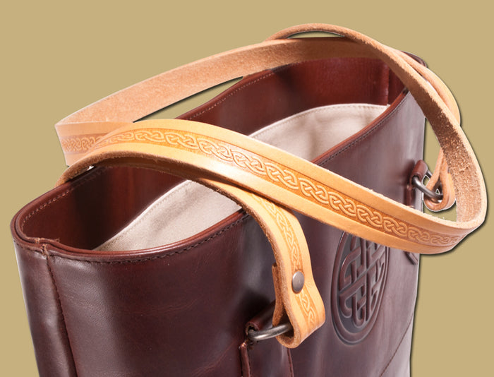 Ladies Leather Tote Bag - Brown