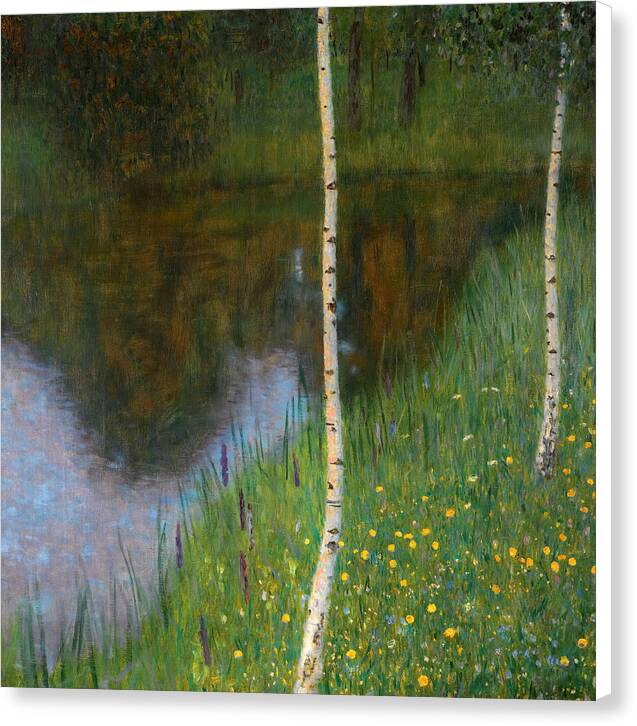 Lakeshore With Birches - Canvas Print