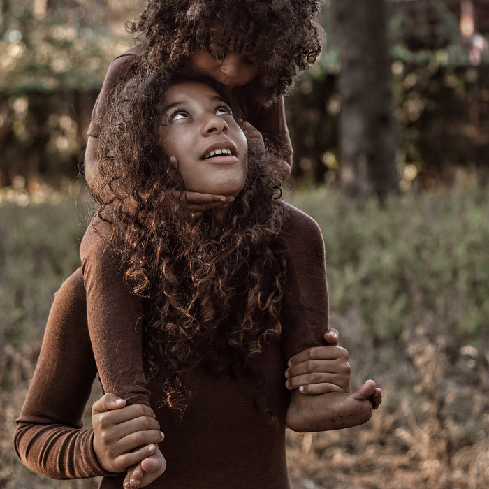 Lark Baby & Kids Top - Merino Wool & Silk - Squirrel