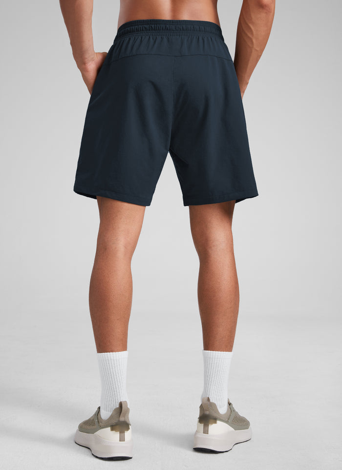 CRZ YOGA Men‘s Workout Water Resistant Short 7" with Zip Pockets True Navy