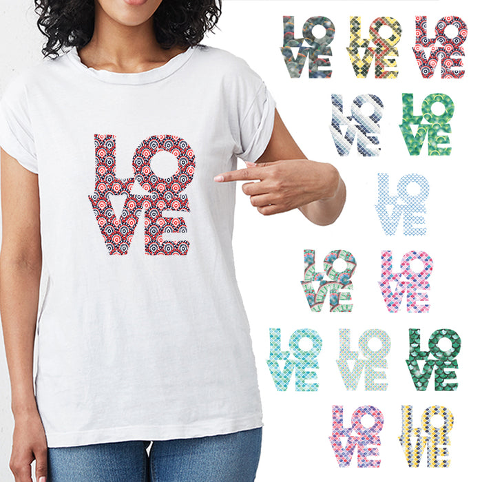 Love Silhouette Theme PAC Glitter HTV - 14 patterns (8")