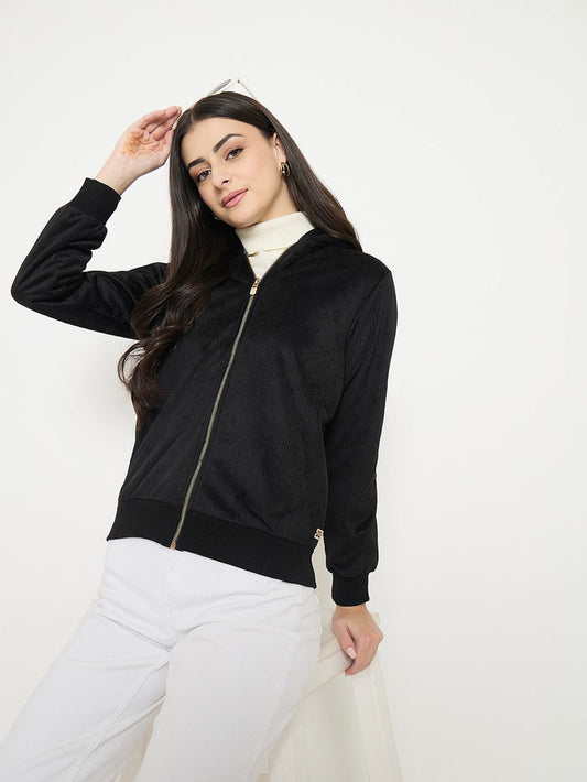 Madame  Black Hooded Sweatshirt