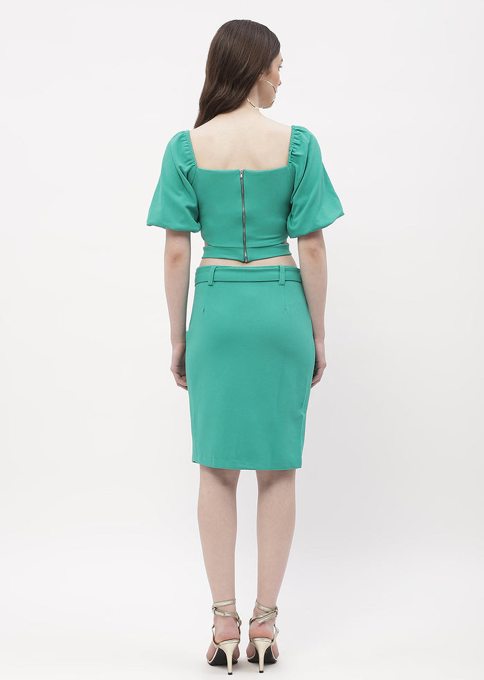 Madame Cut-Out Top With Skirt Jade Green Co-Ord Set