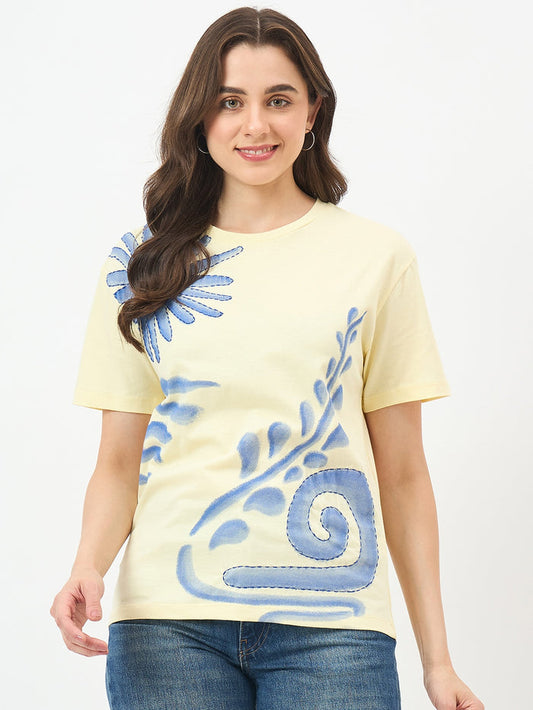Madame Lemon Cotton Half-Sleeve Top