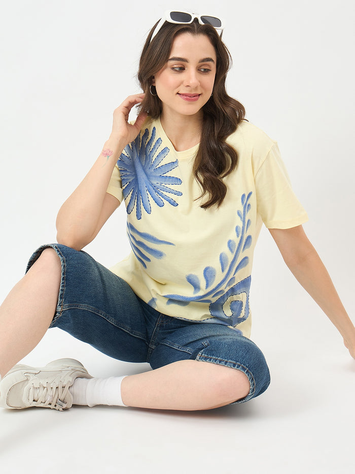 Madame Lemon Cotton Half-Sleeve Top