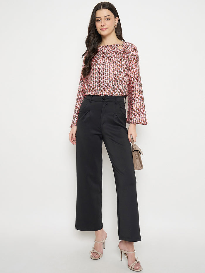 Madame Multi Color Chevron Print Top