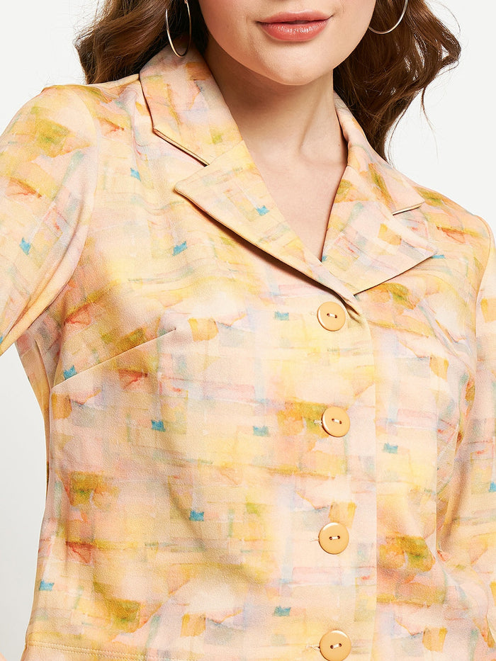Madame Peach Abstract Print Co-Ord Set