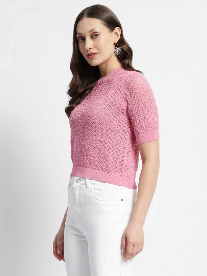 Madame Pink Knitted Crew Neck Top