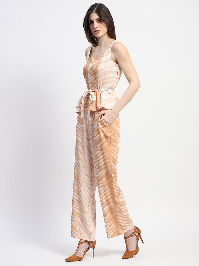 Madame Zebra Print Tan Co-ord Set