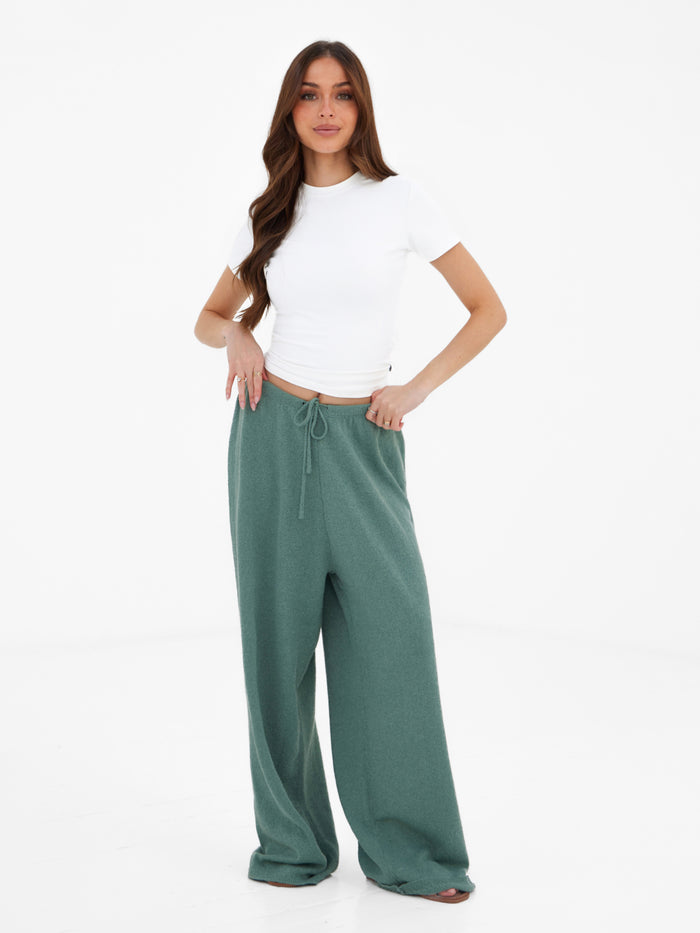 Mae Crochet Trousers - Sage Green