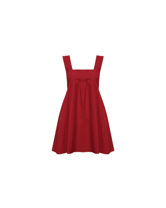 MARGIE TIE MINI DRESS GARNET