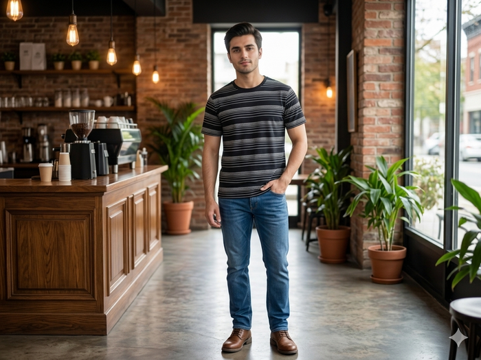 Men's Black Multi Stripe T-Shirt – Modern Everyday Essential