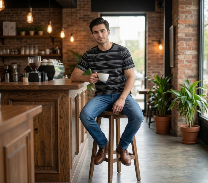 Men's Black Multi Stripe T-Shirt – Modern Everyday Essential