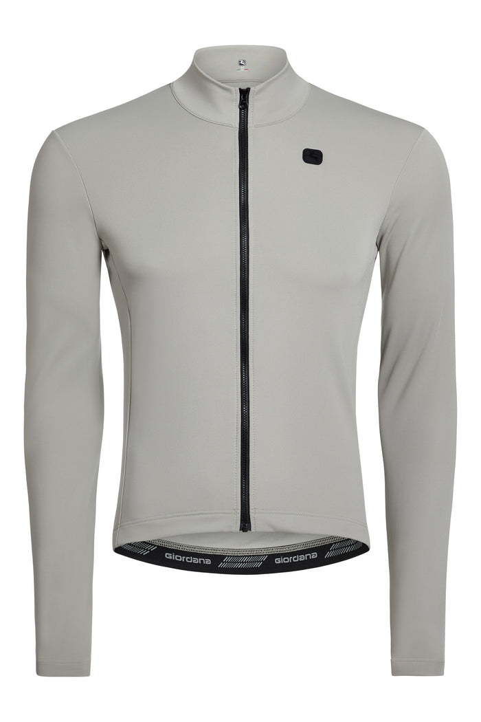 Men's SilverLine Thermal Long Sleeve Jersey by Giordana Cycling, LUNAR GREY, Made in Italy