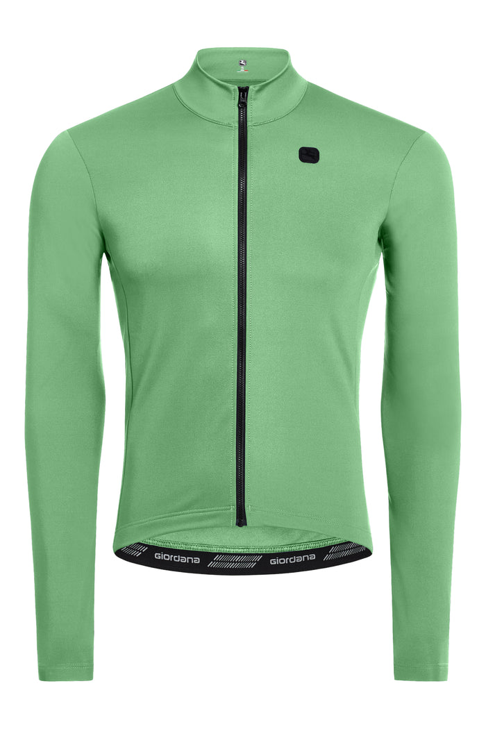 Men's SilverLine Thermal Long Sleeve Jersey by Giordana Cycling, MINT GREEN, Made in Italy