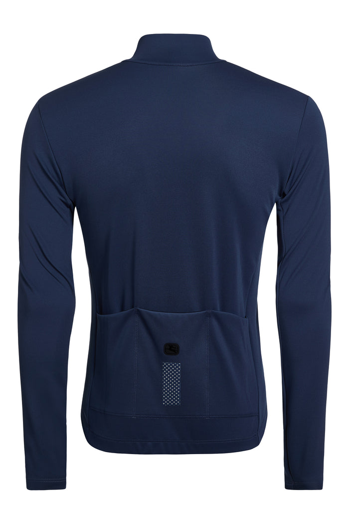 Men's SilverLine Thermal Long Sleeve Jersey by Giordana Cycling, SABLE BLUE, Made in Italy